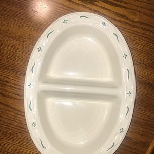 Longaberger 2 sided vegetable dish